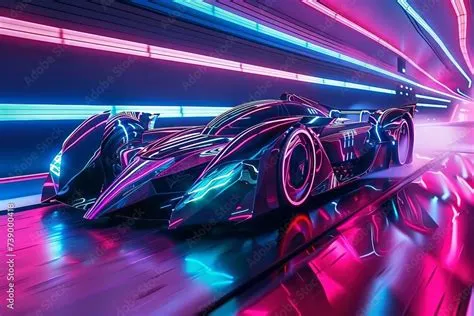 Vibrant Velocity! An electrifying blend of futuristic racing and neon-drenched aesthetics?